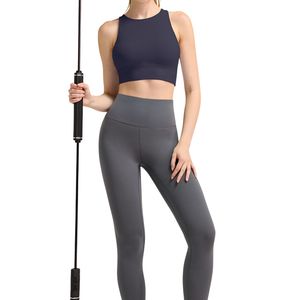 Women High Neck Strappy Cross <b>Back</b> Sports Bra <b>Padded</b> Medium High Impact Running Bra OEM Custom Plus Size Activewear - Product Image 5