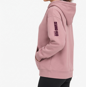Bast Marital Sweat à capuche pour femme, style streetwear décontracté, à épaules tombantes, avec motifs, respirant, écologique, en coton biologique tricoté, à prix bas - Product Image 4