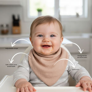 ผ้ากันเปื้อนน้ำลายผ้าพันคอผ้าฝ้ายนุ่มดูดซับทารกสำหรับทารกแรกเกิดทารกและเด็กวัยหัดเดิน - Product Image 3