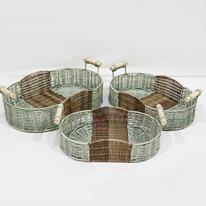 Eco-Friendly Handwoven <b>Water</b> <b>Hyacinth</b> <b>Basket</b> with Leather Handles for Home Decor. - Product Image 1