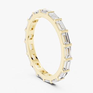 Bague de fiançailles en diamant taille baguette de bonne qualité, bijoux de mariée pour femme, idéale pour demande en mariage ou anniversaire, disponible à la vente - Product Image 6