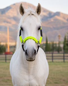 Cuerda de Nailon Amarillo Neón para Caballos con Detalles Negros para Uso Ecuestre - Product Image 4