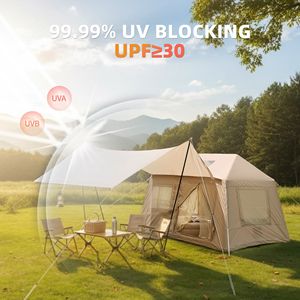 5.72m2 Easy Setup Outdoor Inflatable <b>Camping</b> Air Tent with Canopy 4 Season Windproof Glamping Mesh Windows Pump Outd - Product Image 1