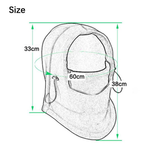 Cagoule thermique en polaire taille unique unisexe pour sports d'hiver en extérieur, noire unie - Product Image 2