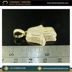 จี้สร้อยคอรูปฮัมซา SHRAMAN DIAMOND เงินแท้ 925 ชุบทองคำขาว สำหรับทุกเพศทุกวัย ประดับเพชร VVS-VS  เพชรเพาะเลี้ยงในห้องปฏิบัติการ พร้อมใบรับรอง - Product Image 6