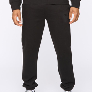 Pantalones Deportivos Negros para Hombre, de Color Sólido, Cintura Elástica, Casuales, con Bolsillos Laterales, Pantalones de Algodón de Punto de Peso Medio, para Otoño - Product Image 3