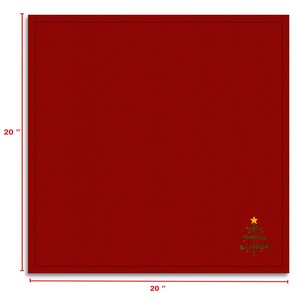Élégante serviette en coton rouge avec broderie pour la décoration de table, serviette en coton pour Noël - Product Image 6