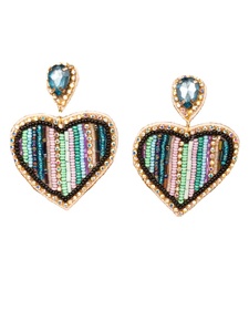 Pendientes intrincados de Festival con bordado de cuentas y cuentas de vidrio 100% perfectos para mujeres y niñas de la India - Product Image 4