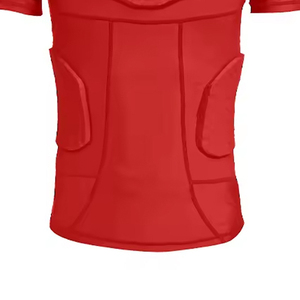 Camiseta de Compresión Acolchada Roja para Hombre, Camiseta Deportiva de Fútbol Americano, Capa Base Protectora, Ajustada, Manga Corta, Color Sólido, para Todas las Temporadas - Product Image 6