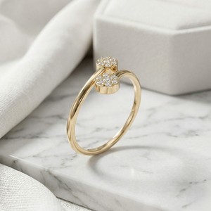 0.30CTW Round Diamond Bezel Cluster <b>Ring</b> Gold Lab Grown E-F Color VVS2 Minimalist <b>Stacking</b> Band for Women Fine Gift - Product Image 3