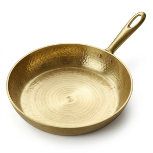 Poêle à frire Kadhai en laiton martelé de haute qualité, ustensile de cuisine traditionnel fait main, conception premium en laiton épais - Product Image 5