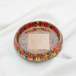Bols de service ronds en résine polie faits à la main, grande taille, pour salades de fruits, multicolores, haute qualité, pour fêtes, emballés en carton - Product Image 1