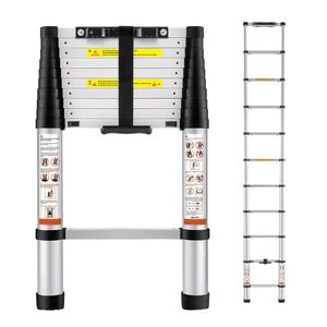 Scala Telescopica in Alluminio da 3,2 m con Retrazione a un Pulsante, Capacità 170 kg, Estensione da 1,8 m a 8,5 m, Piedini Antiscivolo, Design Monopezzo - Product Image 1