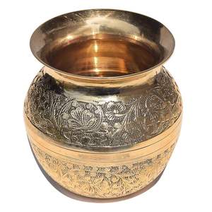 Traditional Brass Pooja Kalash Pot for Home Temple Ritual Decor - Product Image 6