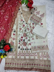 Salwar Kameez Tradicional para Mujer en Faux Georgette - Sin Arrugas, Protección Solar, Materiales Reciclados, Secado Rápido, Corte Regular - Product Image 6