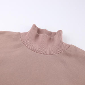 Oversized Turtleneck Sweatshirt Set Solid Color Fleece <b>Pullover</b> Long Sleeve Unisex Autumn Wear - Product Image 3