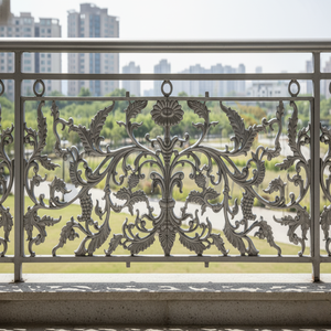 Balaji Metals BM-0531 Rust Resistant Cast Iron Aluminum Modern Balcony Grill Home Exterior Heavy Duty Decorative <b>Adjustable</b> 5 - Product Image 1