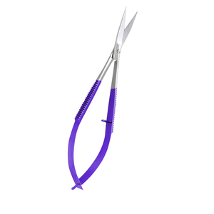 Ciseaux à cuticules professionnels robustes à ressort, lames courbées en acier inoxydable tranchantes, manche en acier, précision, non pliables - Product Image 3