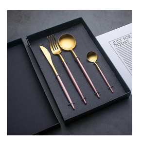 Cubertería de Latón de Lujo, 4 Piezas, con Caja Negra, Cuchara con Mango PVD, Cuchara de Postre de Latón, ¡Gran Oferta! - Product Image 1