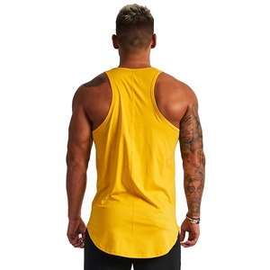 Hot Selling Customized Solid Color Mens Gym Tank Top Knitted Cotton/bamboo Fiber Breathable Lightweight High Street Style Quick - Product Image 3