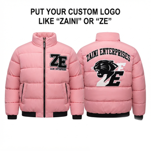 ZAINI ZE-209 120 GSM Polyester Pongee Quilted <b>Pink</b> Puffer <b>Jacket</b> <b>Waterproof</b> Windproof Hooded Camouflage Men's OEM ODM - Product Image 1