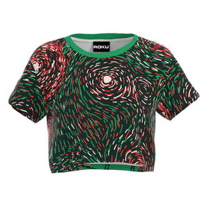 Tops cortos informales para mujer, venta al por mayor, ropa de algodón personalizable, Etiqueta Privada, fábrica OEM, moda de verano, logotipo impreso a granel - Product Image 1