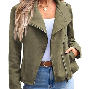 Dernières tendances en matière de vêtements pour femmes, veste en daim décontractée, veste en daim clair pour femmes - Product Image 1