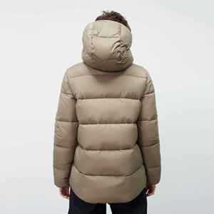 Veste matelassée à capuche, hiver, décontractée, coupe-vent, rembourrage en polyester épais, fermeture éclair, couleur unie, coupe classique, unisexe - Product Image 6