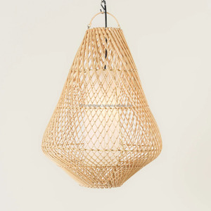 โคมไฟหวายสไตล์ชนบทเป็นมิตรกับสิ่งแวดล้อมกรอบโคมไฟไม้ไผ่ที่ครอบไฟที่แขวนทุกวันสำหรับบ้านโรงแรมวิลล่าร้านค้า - Product Image 3
