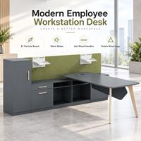 Ensemble de bureau de direction haut de gamme avec armoire de classement et écran de confidentialité pour bureau