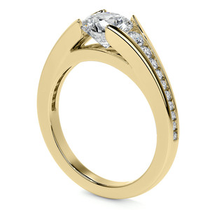 Anillo de Compromiso de Lujo con Diamante Cultivado en Laboratorio, Diseño Catedral, 18k/20k, Certificado IGI, para Mujer, Aniversario, Boda, Fiesta - Product Image 3