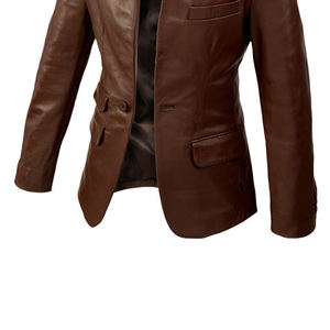 Blazer en cuir pour homme, tendance, anti-plis, haute qualité, prix abordable, avec logo/couleurs personnalisables - Product Image 5