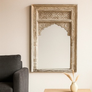 Elegant Statement Mirror for Contemporary Interiors Decorative Arched Detailing with Refined Vintage Character - Product Image 1