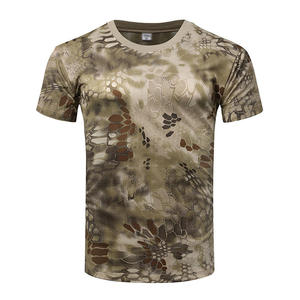Camiseta Deportiva de Manga Corta para Hombre, Estilo Táctico, Tejido de Punto, Camuflaje, Secado Rápido, Transpirable - Product Image 1