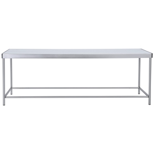 Contemporary Mirror Top <b>Coffee</b> <b>Table</b> Satin Nickel Steel Frame Rectangle Cocktail <b>Table</b> For Hotel Lobby Office Reception Lounge - Product Image 2