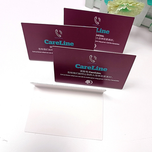 Exquisite Eco-Friendly PVC <b>Table</b> Counter Promo <b>Cards</b> Display <b>Cards</b> Price Tags with Die Cut Design for Promotional Use - Product Image 2
