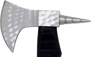 Hache Viking en acier à haute teneur en carbone de qualité industrielle Nordic Forge, manche en bois de frêne personnalisé OEM, hache à barbe, étui en cuir - Product Image 3