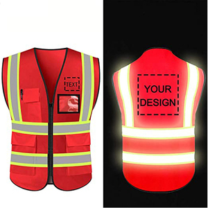 High Visibility Multi-Pocket Safety Workwear Vest Reflective Construction Vest Custom Logo Wholesale - Product Image 4