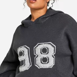 Wholesale High Quality No String Fashion Women's Winter Acid Wash Fleece Hoodie Jogging <b>Pants</b> Set Custom Chenille Embroidery - Product Image 2