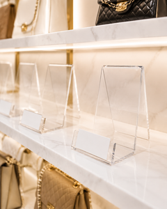 Wholesale Modern Clear Acrylic Customized for Display <b>Stand</b> for Purses Bags Wallets & Books in Retail/Boutique Environments - Product Image 1