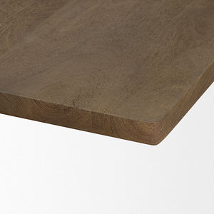 Extendable Solid Mango Wooden Rectangular Shape Designing Wood <b>Folding</b> Legs Rich Brown Finish With Textured <b>Kitchen</b> Dining <b>Table</b> - Product Image 4