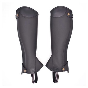 Custom Suede Leather Horse Riding <b>Chaps</b> Heavy Duty Equestrian <b>Half</b> Gaiters Adjustable Outdoor Horseback Riding Protective Gear - Product Image 1