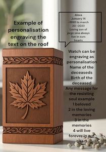 Handcrafted Rosewood Cremation Urn with Maple Leaf Engraving - Personalized Memoria Keepsake by AYAANS - Product Image 6
