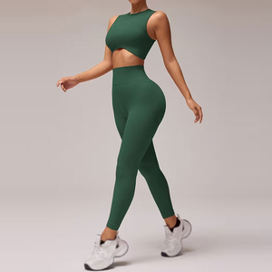 Conjunto de Yoga de 2 Piezas para Mujer, Precio de Fábrica, Material Spandex, Personalizable - Product Image 1