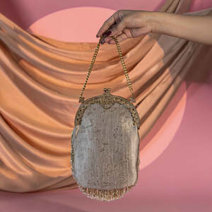 Vintage Bridal Potli Clutch Velvet Embroidered Flowers Mini Hand Purse Wedding Party Shoulder Bag Customizable - Product Image 3