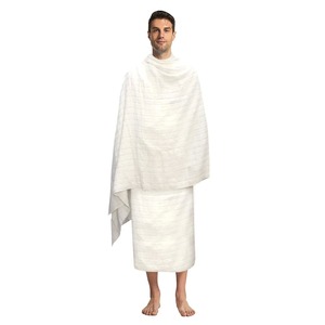 Conjuntos de Ihram de la Mejor Calidad, Personalizados, 100% Algodón, Transpirables, Ligeros, Elegantes, Antiestáticos, para Hombre, Largo hasta el Tobillo, para Hajj y Umrah - Product Image 5