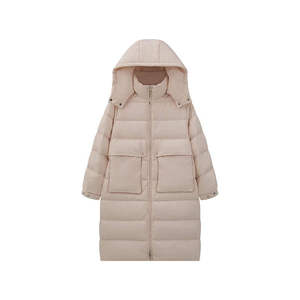 Chaqueta Larga Acolchada con Capucha para Mujer 2026, Cierre de Cremallera, Color Sólido, Abrigo de Invierno Grueso con Bolsillos y Relleno de Poliéster - Product Image 2