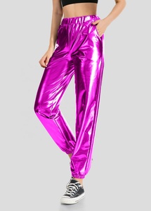 Women Metallic Shiny Leggings Faux Leather Mid Waist Ankle Length Pants Sexy Bright Sequin Pants Shining Fitness Legging - Product Image 4