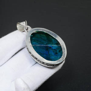 Colgante de Plata de Ley 925, colgante de piedras preciosas de labradorita, colgante hecho a mano, joyería de labradorita, regalo para ella - Product Image 6