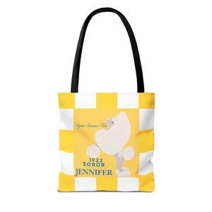 Sac fourre-tout Sigma Gamma Rho SGRHO, cadeau, vêtements, cadeau de probatiate, sac de voyage en toile jaune à carreaux avec nom personnalisé - Product Image 3